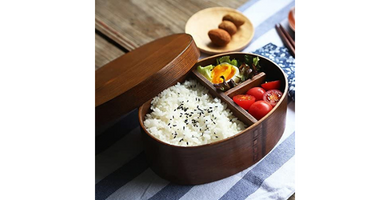 BXT Caja Bento japonesa de madera