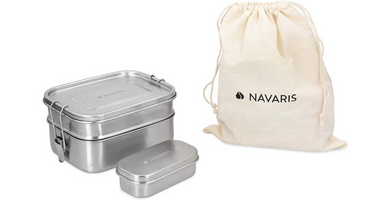 Navaris tartera de Acero Inoxidable 1400 ml