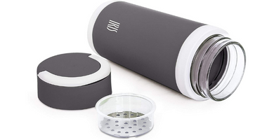 IRIS Botella Vidrio T&eacute;rmica 450 ml, Gris