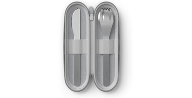 MONBENTO - cubiertos con Estuche MB Slim Acero Inoxidable - Gris